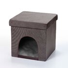 Puff Pet Logdesign Dobrável Tecido Suede