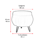 Puff Pétala Pés Palito Tabaco Suede Capuccino - Ds Estofados