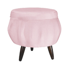 Puff Pétala Pés Palito Tabaco Suede Rosa Bebê - Ds Estofados