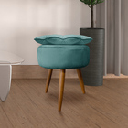 Puff Pétalas Pés Palito Decorativo Sala E Quarto Floratta Vel