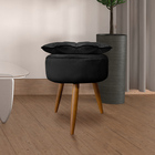 Puff Pétalas Pés Palito Decorativo Sala E Quarto Floratta Vel