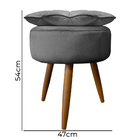 Puff Pétalas Pés Palito Decorativo Sala E Quarto Floratta Vel