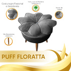 Puff Pétalas Pés Palito Decorativo Sala E Quarto Floratta Vel
