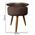 Puff Pétalas Pés Palito Decorativo Sala E Quarto Floratta Vel