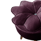 Puff Pétalas Pés Palito Decorativo Sala E Quarto Floratta Vel