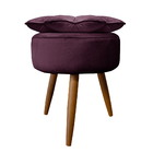 Puff Pétalas Pés Palito Decorativo Sala E Quarto Floratta Vel