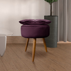 Puff Pétalas Pés Palito Decorativo Sala E Quarto Floratta Vel