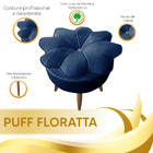 Puff Pétalas Pés Palito Decorativo Sala E Quarto Floratta Vel