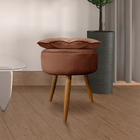 Puff Pétalas Pés Palito Decorativo Sala E Quarto Floratta Vel