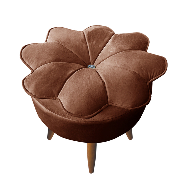 Puff Pétalas Pés Palito Decorativo Sala E Quarto Floratta Vel