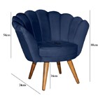 Puff Poltrona Pétala Retro Estofada Azul