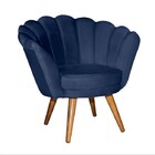 Puff Poltrona Pétala Retro Estofada Azul