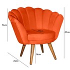 Puff Poltrona Pétala Retro Estofada Laranja