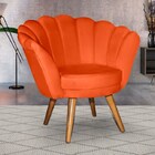 Puff Poltrona Pétala Retro Estofada Laranja