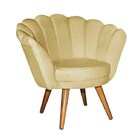 Puff Poltrona Pétala Retro Estofada Nude