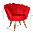 Puff Poltrona Pétala Retro Estofada Vermelha