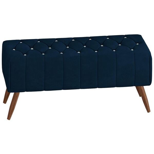 Puff Puf Para Sala 100 Cm Pes Madeira Trit Veludo Peer