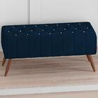 Puff Puf Para Sala 100 Cm Pes Madeira Trit Veludo Peer