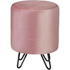 Puff Puf Para Sala Base Aço Preto P05 Veludo Dmobiliario