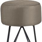 Puff Puf Para Sala Base Aço Preto P07 Veludo Dmobiliario