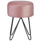 Puff Puf Para Sala Base Aço Preto P07 Veludo Dmobiliario