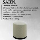 Puff Puf Para Sala Base Metal Preto Saien Linho Peer