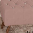 Puff Puf Para Sala Pes Madeira Trit Veludo Peer