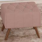 Puff Puf Para Sala Pes Madeira Trit Veludo Peer