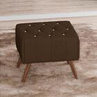 Puff Puf Para Sala Pes Madeira Trit Veludo Peer