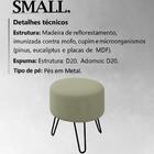 Puff Puf Para Sala Pes Metal Small Veludo Peer