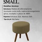 Puff Puf Para Sala Pes Palito Small Veludo Peer