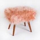 Puff Puf Pufe Luxo Decorativo Retangular Pelucia Plush Rose -