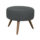 Puff Puf Pufe Luxo Redondo Jade Suede Cinza - Tf