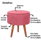 Puff Puf Redondo Pes Palito 44x40cm Suede Mpassos