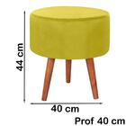 Puff Puf Redondo Pes Palito 44x40cm Suede Mpassos