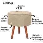 Puff Puf Redondo Pes Palito 44x40cm Suede Mpassos