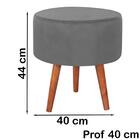 Puff Puf Redondo Pes Palito 44x40cm Suede Mpassos