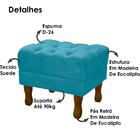 Puff Puf Retro Capitone 52x44cm Suede Azul Tif Mpassos