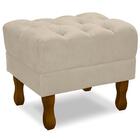 Puff Puf Retro Capitone 52x44cm Suede Bege Mpassos