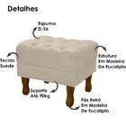 Puff Puf Retro Capitone 52x44cm Suede Bege Mpassos