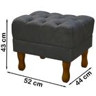 Puff Puf Retro Capitone 52x44cm Suede Cinza Escuro Mpassos