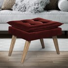 Puff Quadrado Argus Pé Palito Bisart Decor Bordô