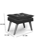 Puff Quadrado Argus Pé Palito Bisart Decor Capuccino