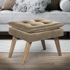 Puff Quadrado Argus Pé Palito Bisart Decor Capuccino