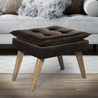 Puff Quadrado Argus Pé Palito Bisart Decor Marrom