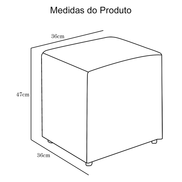 【OHGA】SQUARE PUFF ホワイト Puff Quadrado Branco - Vallisa Decor | Leroy Merlin