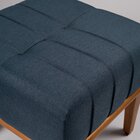 Puff Quadrado De Madeira Eucalipto, Estofado E Detalhe Em Cos