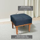 Puff Quadrado De Madeira Eucalipto, Estofado E Detalhe Em Cos