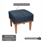 Puff Quadrado De Madeira Eucalipto, Estofado E Detalhe Em Cos