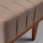 Puff Quadrado De Madeira Eucalipto, Estofado E Detalhe Em Cos